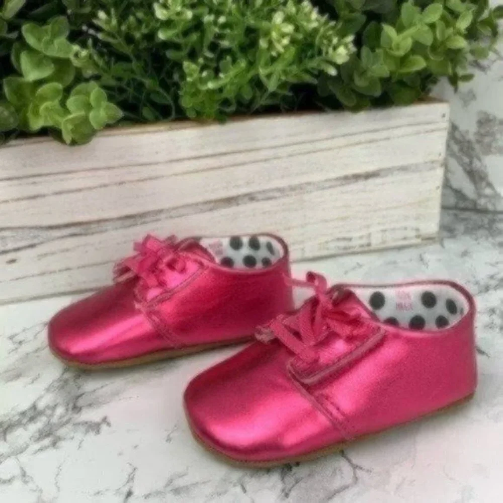 New! Rosie Pope Metallic Pink Baby Shoes